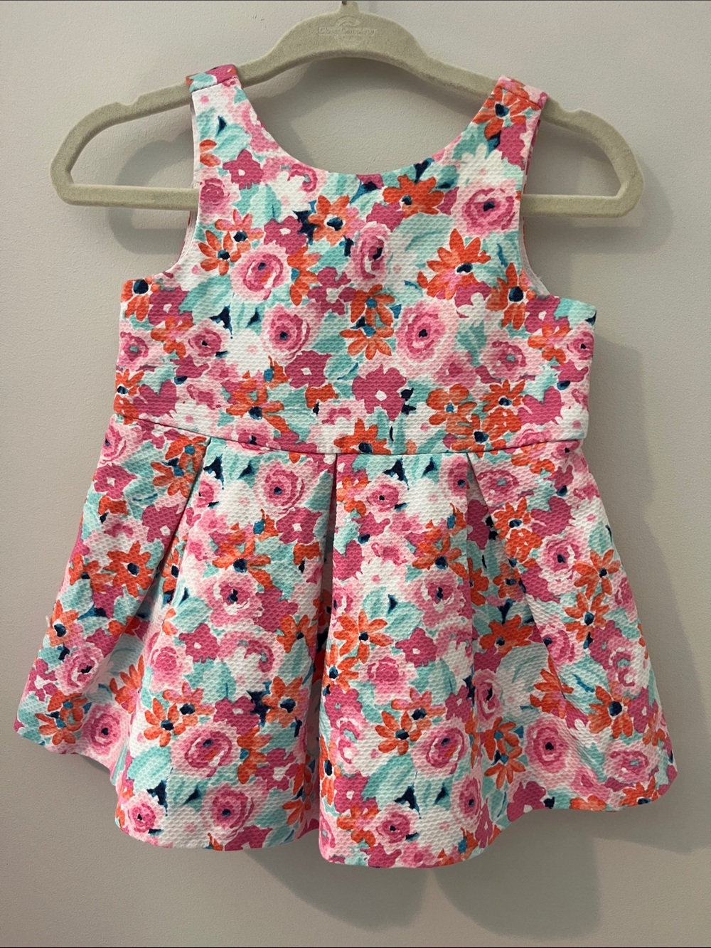 Janie and Jack Coral, Pink & Aqua Floral Party Dress